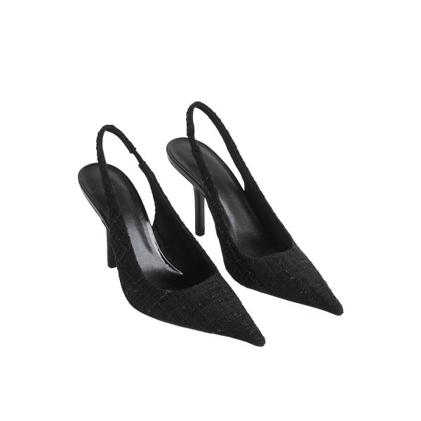 Pointed-Toe Kitten Heeled Sandals