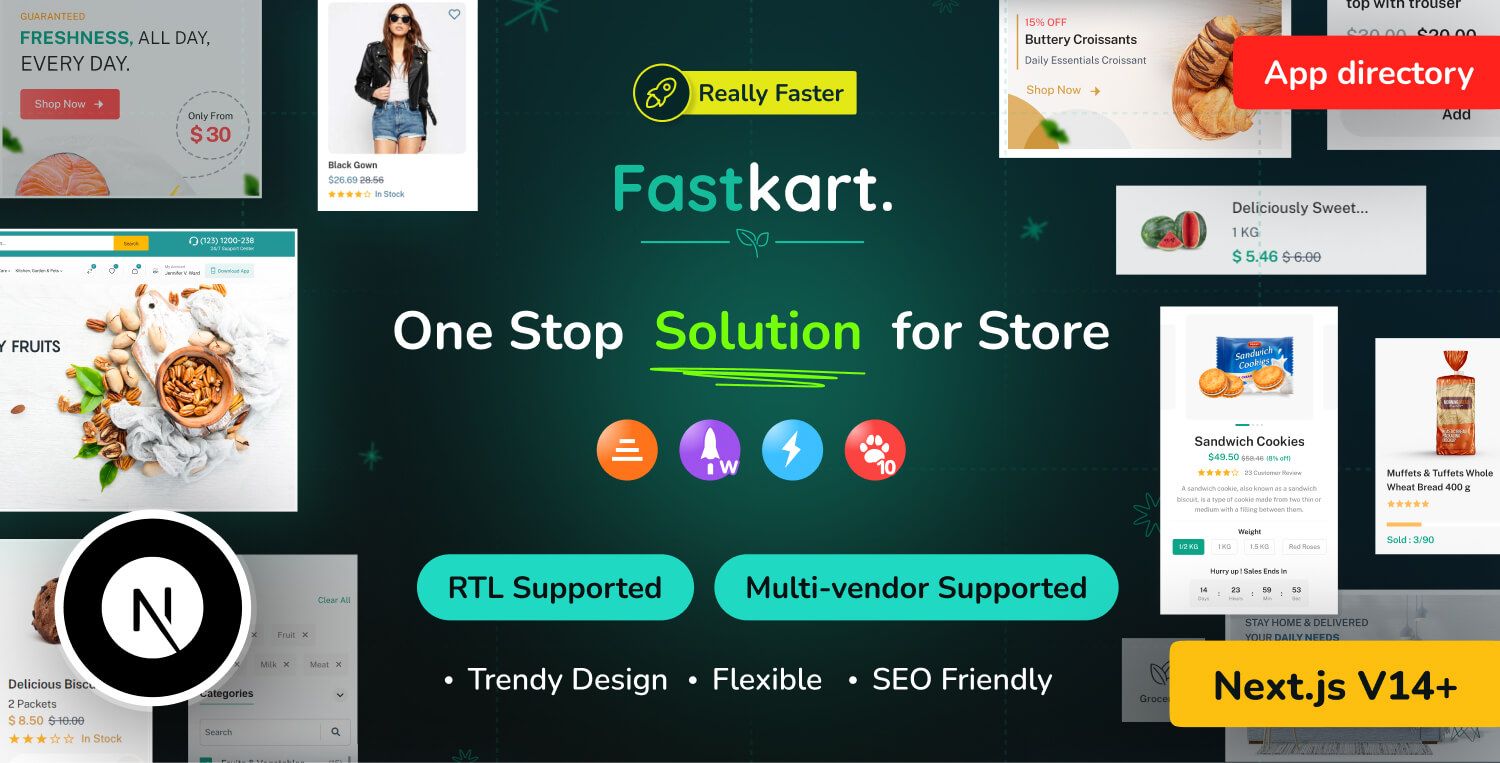 Fastkart - Single or Multivendor Ecommerce with React Next JS & Laravel REST API